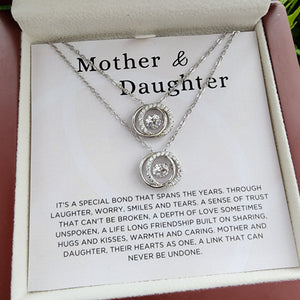 Mother And Daughter-Eternity Love Cirlcle Necklace-S925 Sterling Silver - luxoz