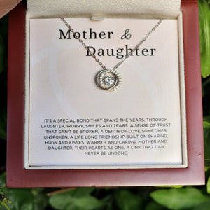 Mother And Daughter-Eternity Love Cirlcle Necklace-S925 Sterling Silver - luxoz