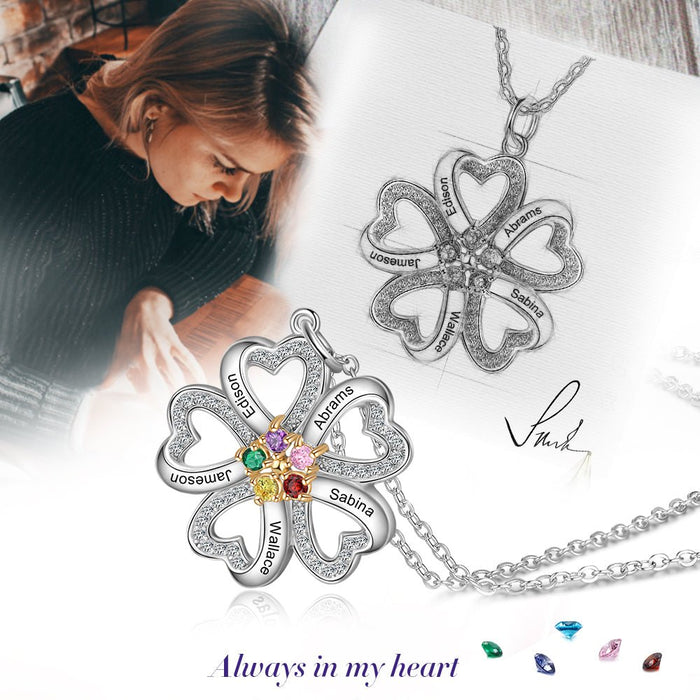 Mother Heart Birthstone Necklace-S925 Sterling Silver