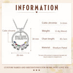 Mother's Day Gift-Custom Birthstone And Names- Mum Necklace - luxoz