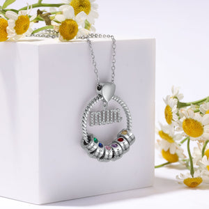 Mother's Day Gift-Custom Birthstone And Names- Mum Necklace - luxoz