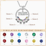 Mother's Day Gift-Custom Birthstone And Names- Mum Necklace - luxoz