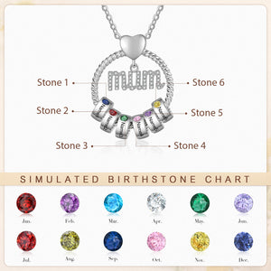 Mother's Day Gift-Custom Birthstone And Names- Mum Necklace - luxoz