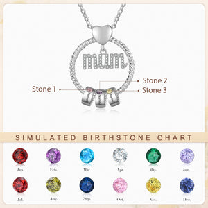 Mother's Day Gift-Custom Birthstone And Names- Mum Necklace - luxoz