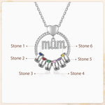 Mother's Day Gift-Custom Birthstone And Names- Mum Necklace - luxoz