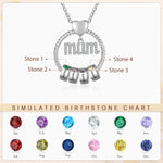 Mother's Day Gift-Custom Birthstone And Names- Mum Necklace - luxoz