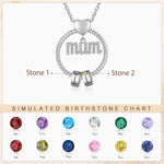 Mother's Day Gift-Custom Birthstone And Names- Mum Necklace - luxoz