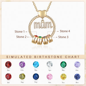 Mother's Day Gift-Custom Birthstone And Names- Mum Necklace - luxoz