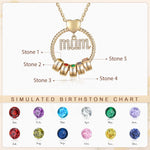 Mother's Day Gift-Custom Birthstone And Names- Mum Necklace - luxoz