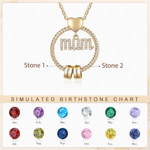 Mother's Day Gift-Custom Birthstone And Names- Mum Necklace - luxoz