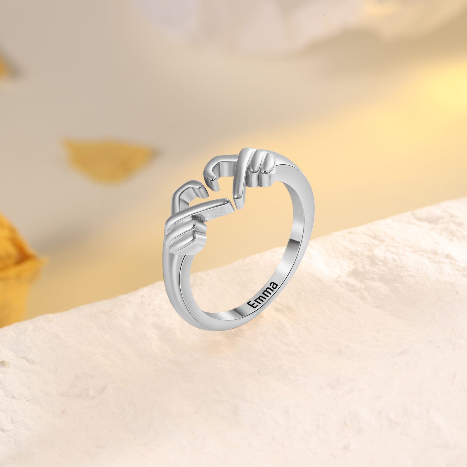 Name Heart Ring- S925 Sterling Silver Ring - luxoz