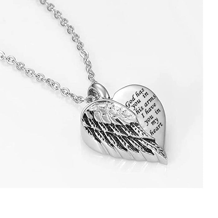 Remembrance Necklace With Wings- Keepsake Necklace