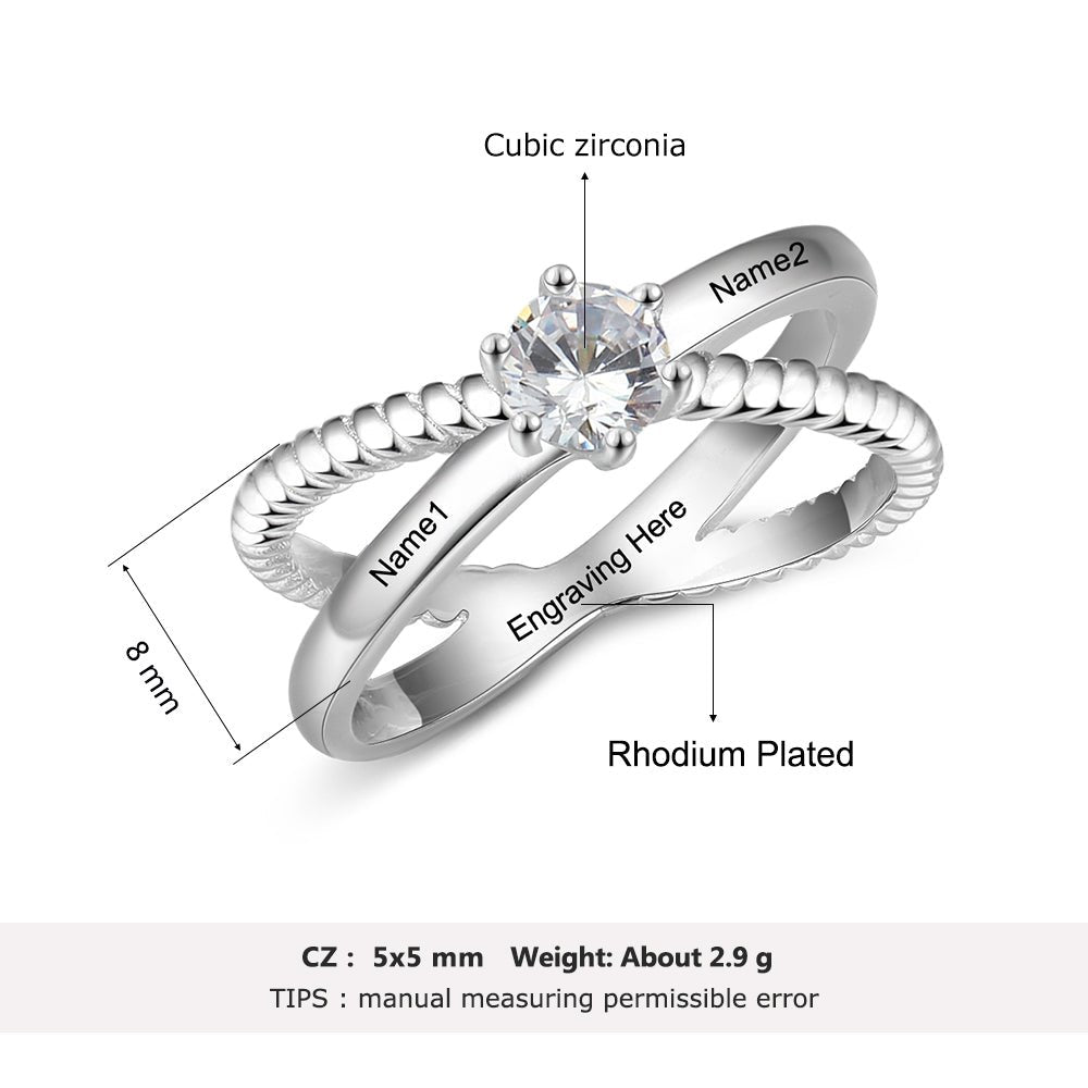 Personalised Engraved Ring-925 Sterling Silver Ring Australia - luxoz
