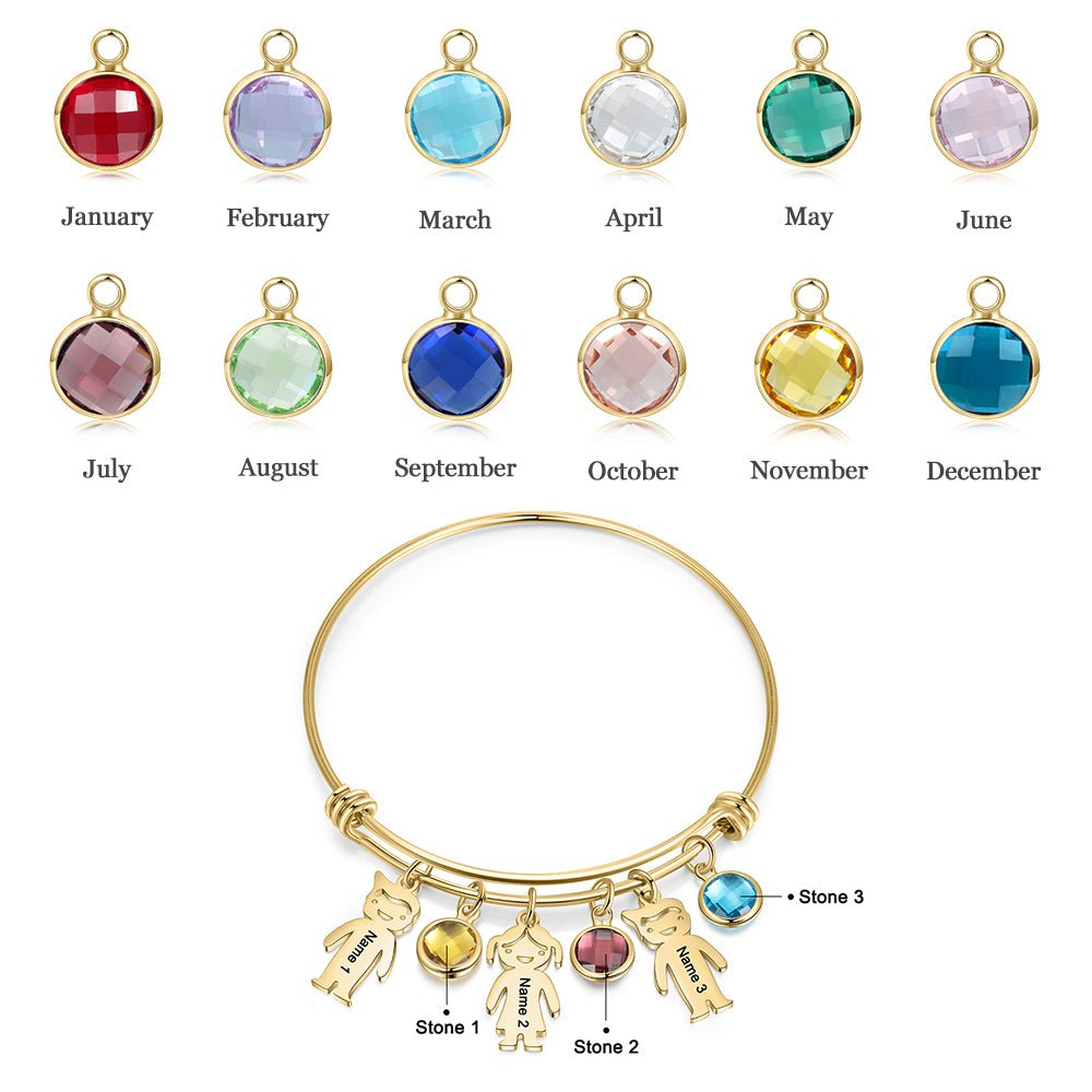 Personalised Family Birthstone Bracelet - luxoz