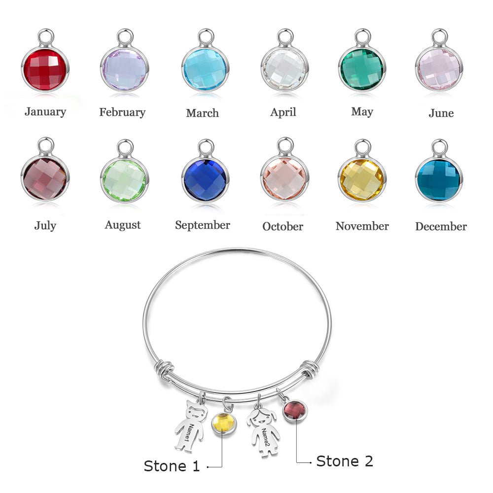 Personalised Family Birthstone Bracelet - luxoz