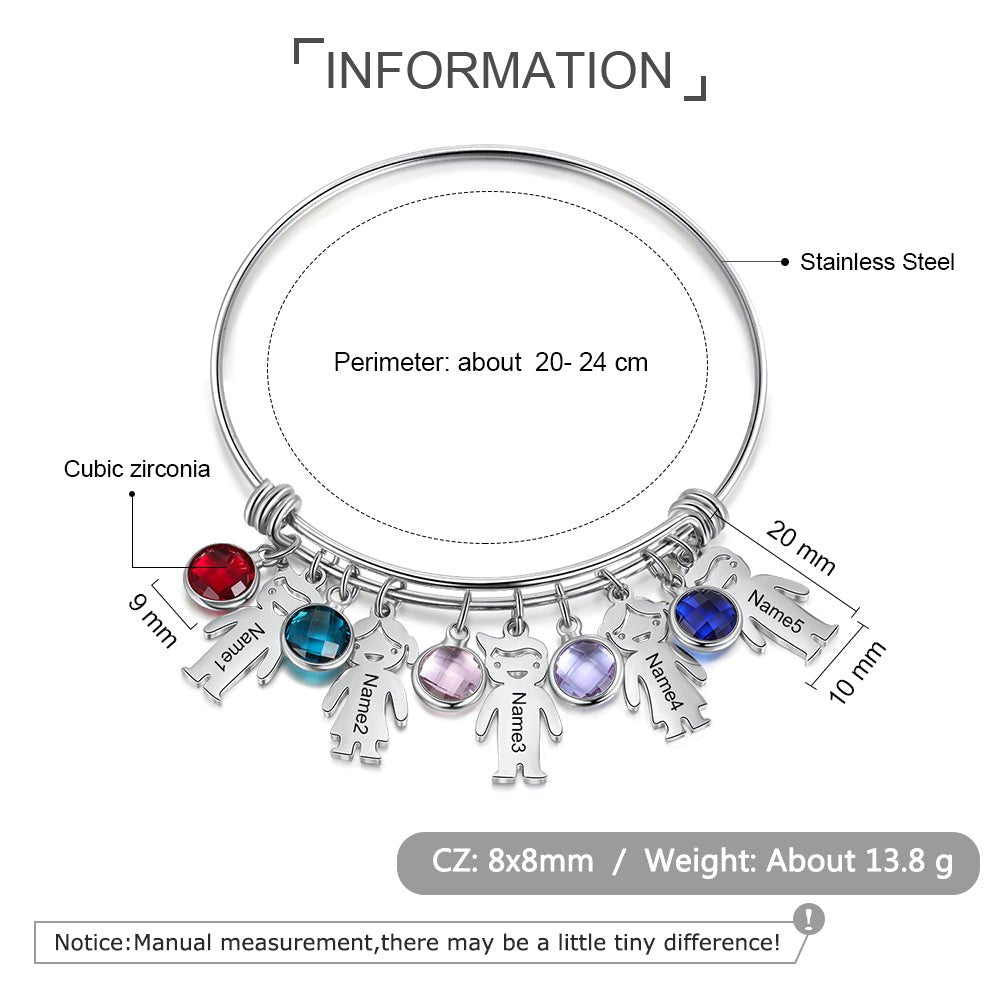 Personalised Family Birthstone Bracelet - luxoz