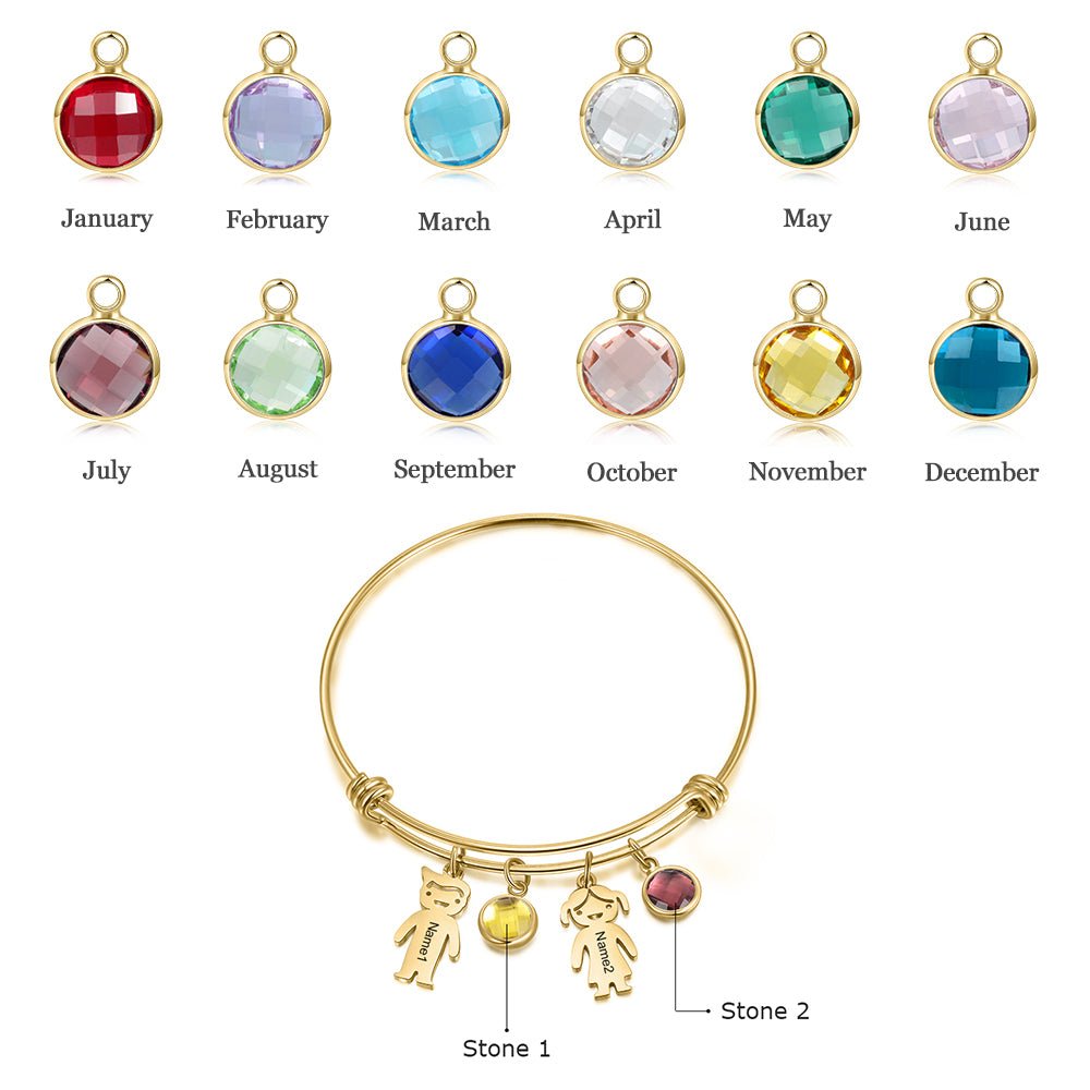 Personalised Family Birthstone Bracelet - luxoz