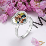 Personalised Photo Rhodium Plated Ring For Her - luxoz