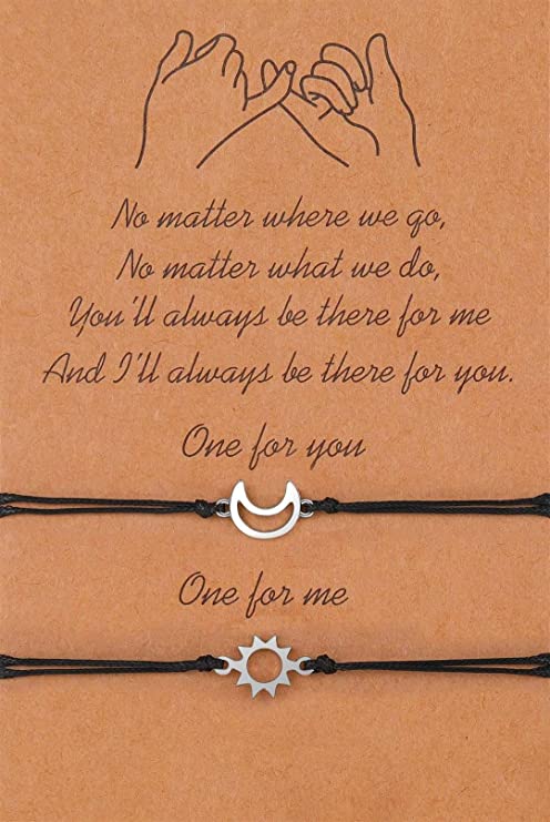 Pinky Promise Bracelet Sun and Moon for Couples