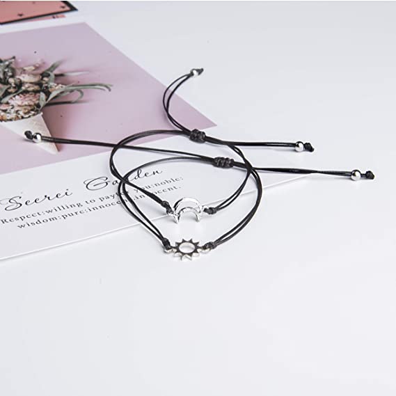 Pinky Promise Bracelet Sun and Moon for Couples
