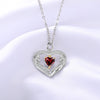 S925 Silver Birthstone Heart Shape Pendant Necklace - luxoz