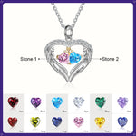 S925 Silver Birthstone Heart Shape Pendant Necklace - luxoz