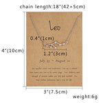 Silver Horoscope Astrology Zodiac Birth Sign Chain Necklace - luxoz