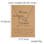 Silver Horoscope Astrology Zodiac Birth Sign Chain Necklace - luxoz