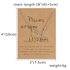 Silver Horoscope Astrology Zodiac Birth Sign Chain Necklace - luxoz