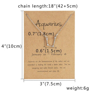 Silver Horoscope Astrology Zodiac Birth Sign Chain Necklace - luxoz