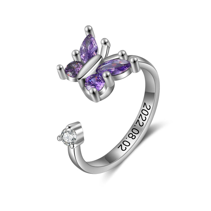 Spinner Butterfly Ring- Fidget Rotatable Ring