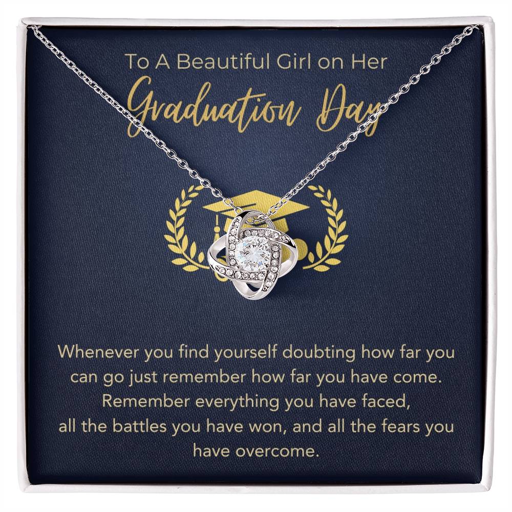 To A Beautiful Girl- On Her Graduation Day-Loveknot Necklace - luxoz