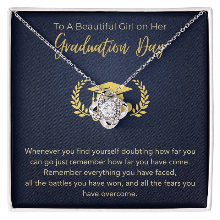 To A Beautiful Girl- On Her Graduation Day-Loveknot Necklace