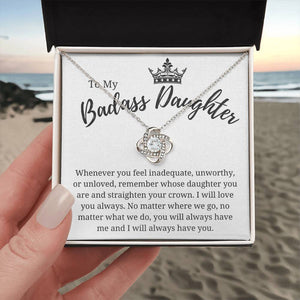 To My Badass Daughter-Loveknot Necklace - luxoz