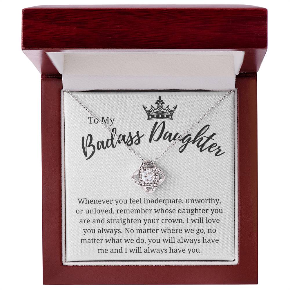 To My Badass Daughter-Loveknot Necklace - luxoz