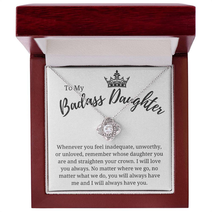 To My Badass Daughter-Loveknot Necklace