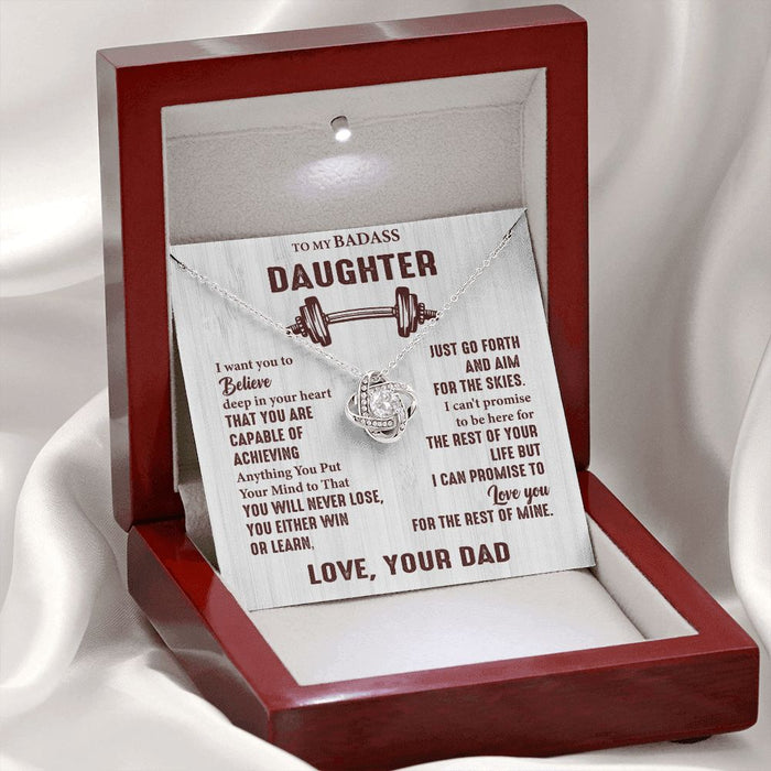 To My Badass Daughter Jewellery- Loveknot Necklace