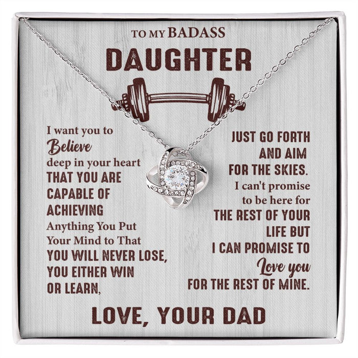 To My Badass Daughter Jewellery- Loveknot Necklace