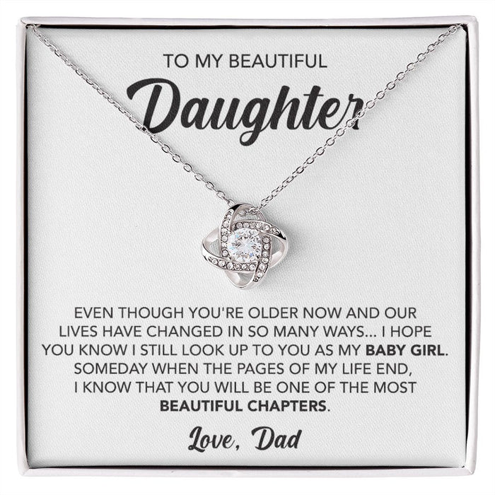 Birthday Gift For Daughter From Dad-Loveknot Necklace