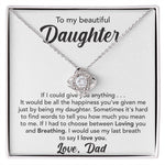 To My Beautiful Daughter- Loveknot Necklace-I Love You - luxoz