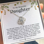 To My Beautiful Daughter-Loveknot Necklace-I Love You More Than You Will Ever Know - luxoz