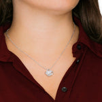 To My Beautiful Daughter-Silver Loveknot Necklace-Hold Close To Feel My Love - luxoz