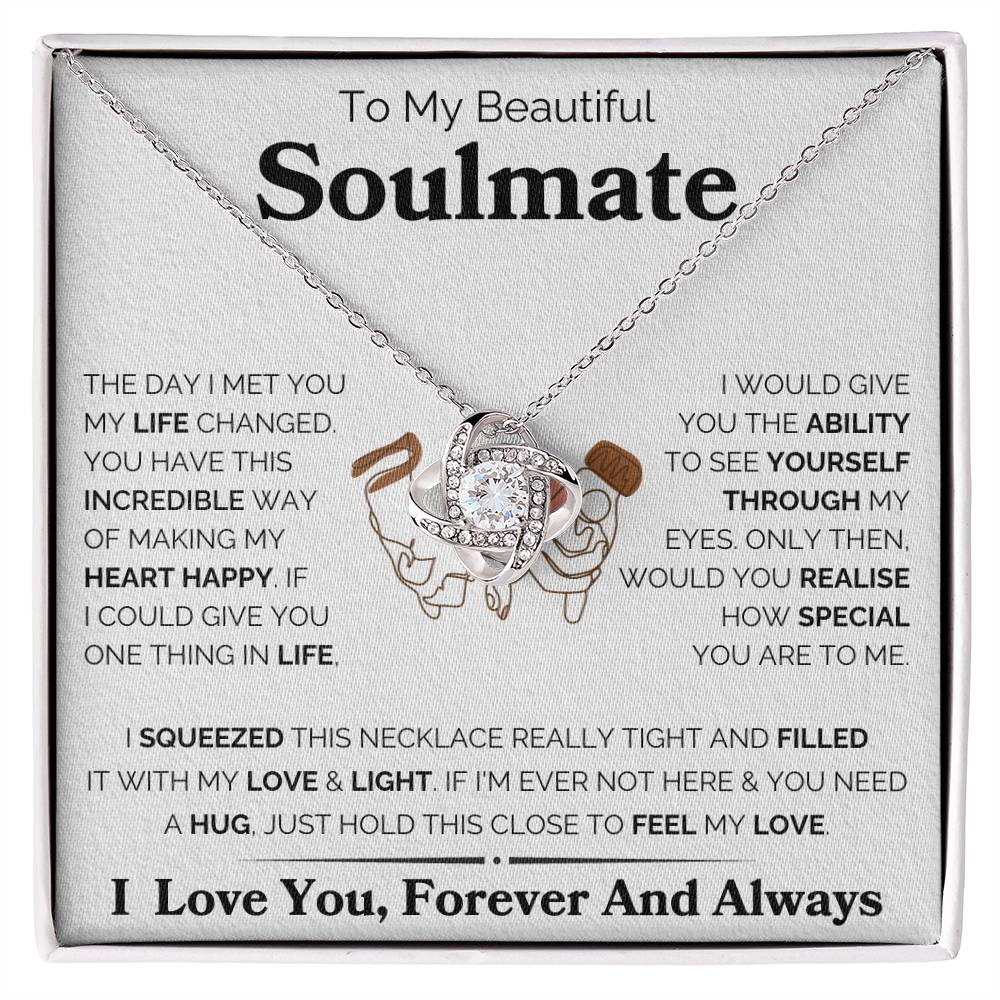 To My Beautiful Soulmate-Loveknot Necklace- I squeezed This Necklace - luxoz