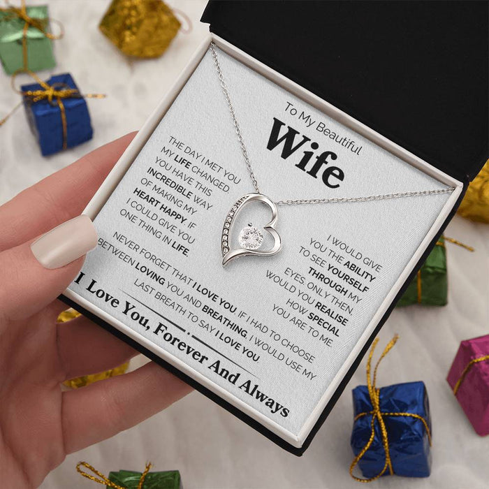 To My Beautiful Wife- Forever Love Necklace-The Day I Met You