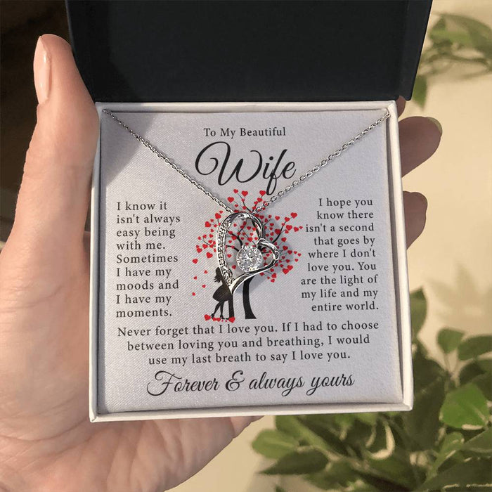 To My Beautiful Wife- Forever Love Necklace- You Are The Light Of My Life