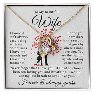 To My Beautiful Wife- Forever Love Necklace- You Are The Light Of My Life - luxoz