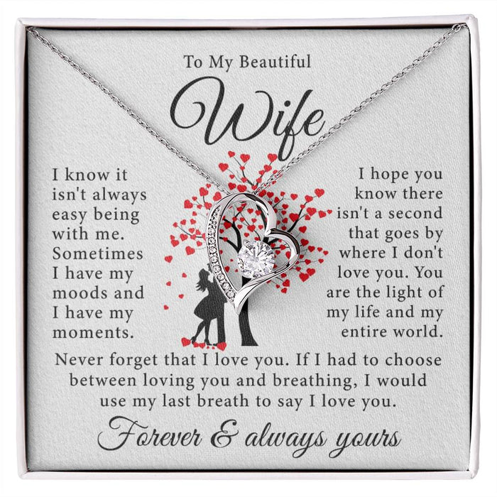 To My Beautiful Wife- Forever Love Necklace- You Are The Light Of My Life
