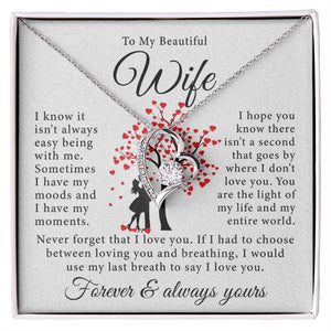 To My Beautiful Wife- Forever Love Necklace- You Are The Light Of My Life - luxoz