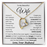 To My Beautiful Wife-Loveknot Necklace- My Life And My Entire World - luxoz