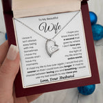 To My Beautiful Wife-Loveknot Necklace- My Life And My Entire World - luxoz